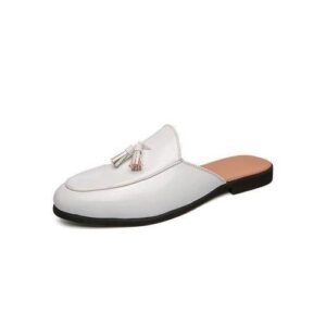 Mens Formal Half Leather Shoes-White
