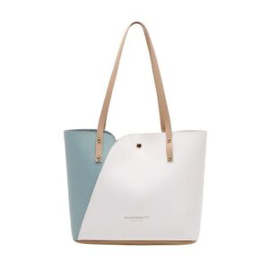 Women's White PU Leather Tote Bag