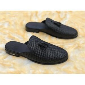 Mens Basket Leather Half Shoe - Black