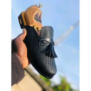 Mens Basket Leather Half Shoe - Black
