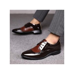 Mens Casual Gentleman Business Formal Leather Shoes - Brown